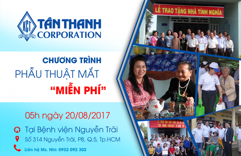 Tân Thanh kết hợp với bệnh viện Nguyễn Trãi phẫu thuật mắt miễn phí